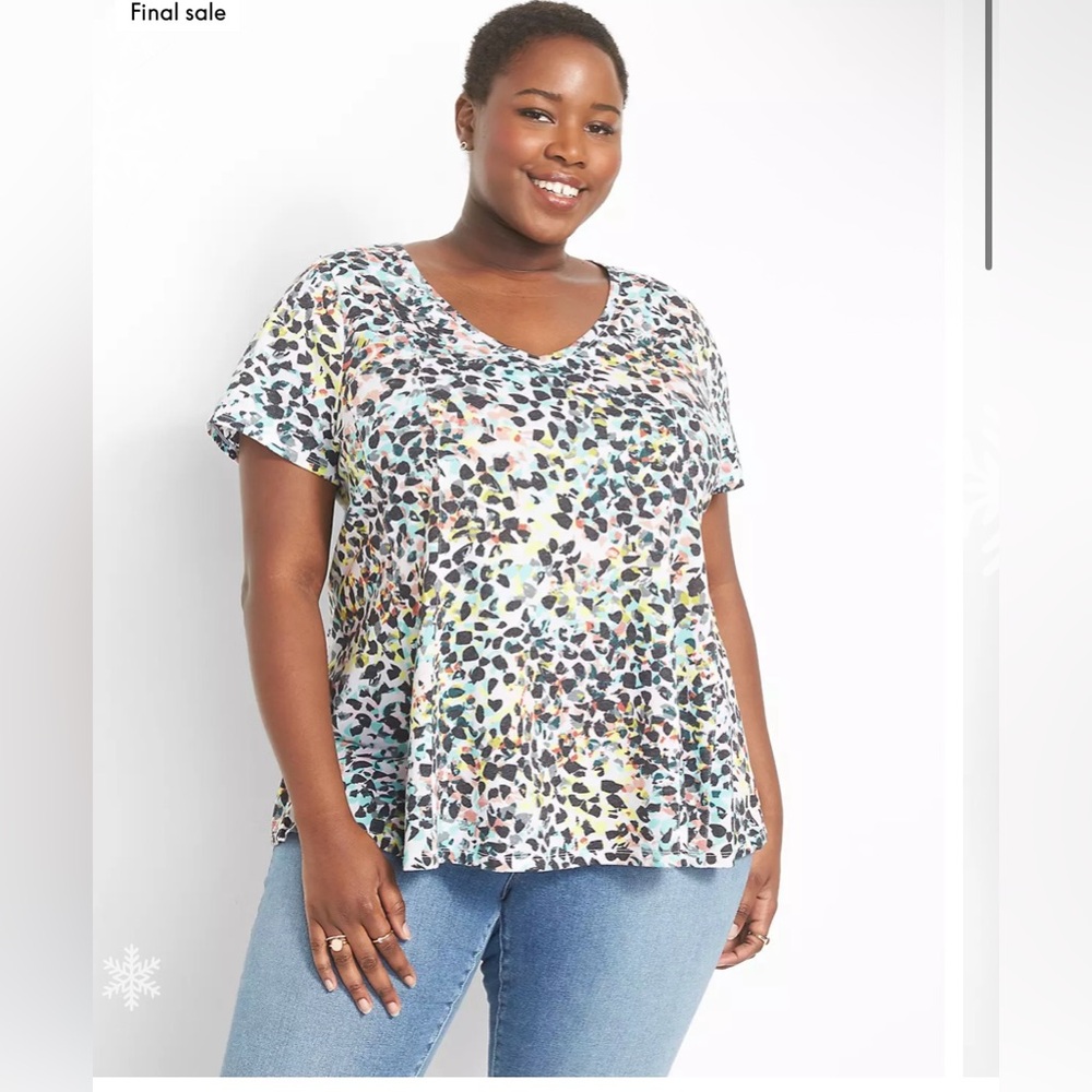Lane Bryant Fit and Flare Patterned Tee